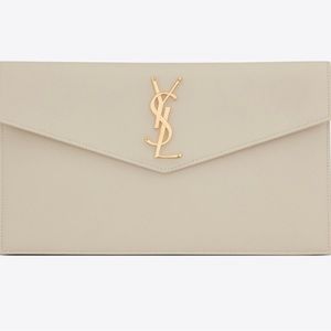 YSL Uptown Pouch in grain de poudre embossed leather